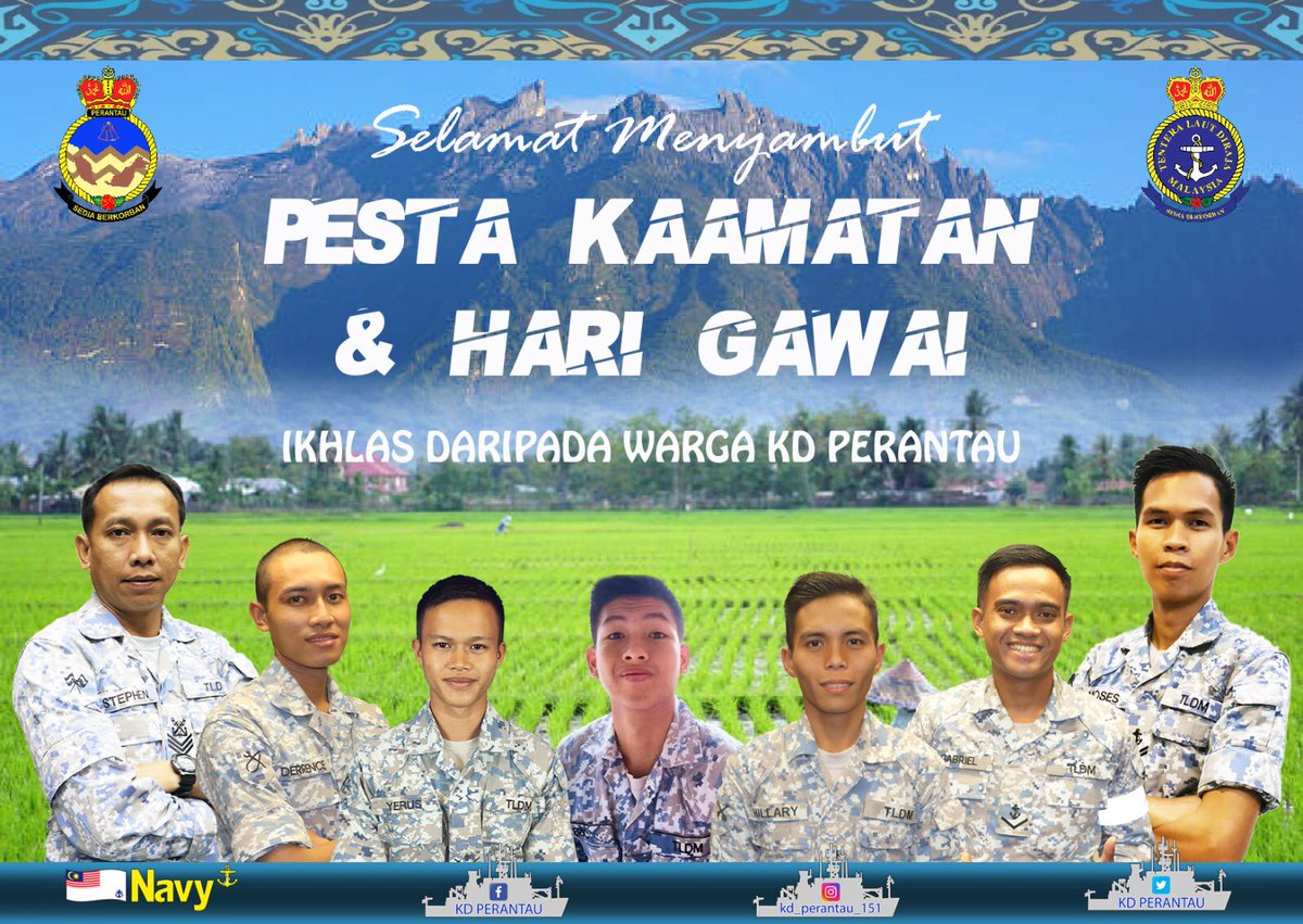 Selamat menyambut Pesta Kaamatan dan hari Gawai kepada #WanderesCrew151 serta kepada semua masyarat di sabah dan sarawak. 
#GreatestLoveOffAll
#DayakFestival
#NavyPeople