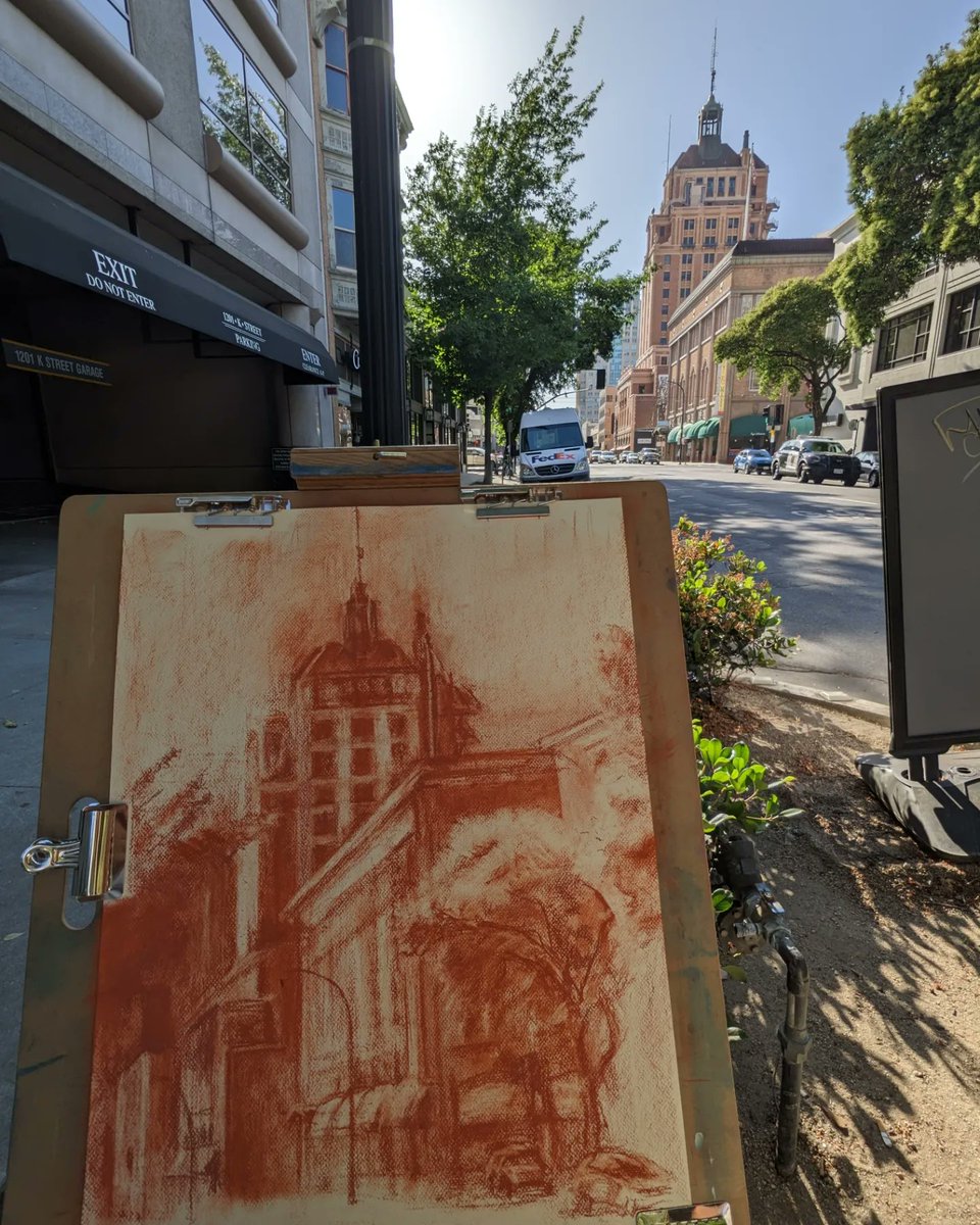 Masonic Temple and Elks tower #pasteldrawing #art #drawing #pastel #pastelart #pastelpainting #softpastel #artist #artwork #painting #pastelartist #softpastels #sketch  #illustration #pastels #fineart #artoftheday  #draw #sanguine #contemporaryart  #sketchbook  #drawings