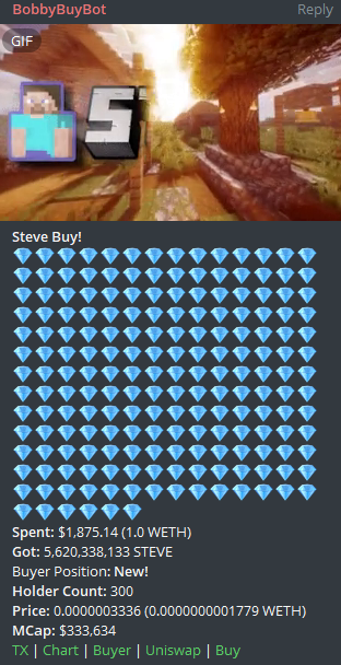 SteveCoinERC20's tweet photo. 1 ETH BUYBACK FROM THE TEAM $STEVE https://t.co/tjN3IQowEK