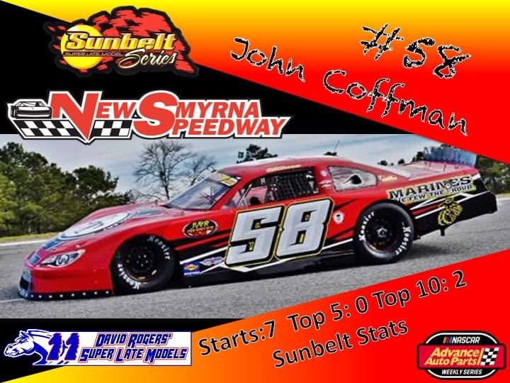 newsmyrnaspdwy's tweet image. Where there is one 58, there are usually more! John Coffman will join us Saturday June 10th for the Sunbelt Series 100! Dating back to the original Sunbelt series, John has made several starts and will look to add to his stats once we return to racing! #mytrackmyroots #latemodels