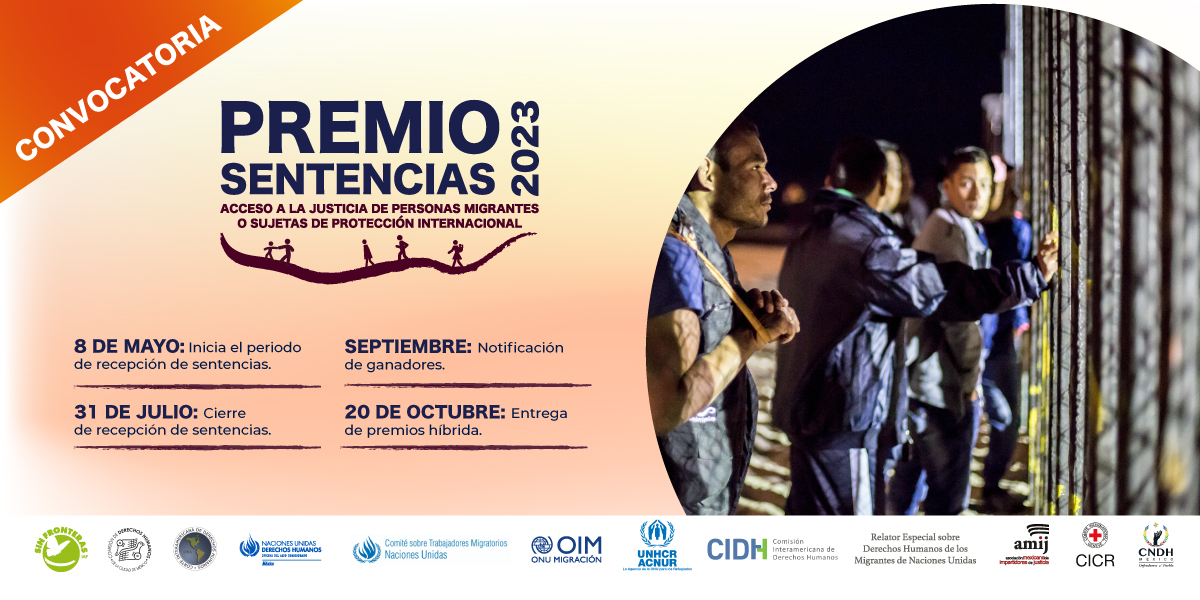 La convocatoria #PremioSentencias2023 ⚖️ tiene el fin de visibilizar aquellas sentencias que se han emitido bajo las más altas normas y estándares en #DDHH.

¡Participa!

Las sentencias deben ser enviadas a 👉 premiosentencias@sinfronteras.org.mx

#DefendemosAlPueblo