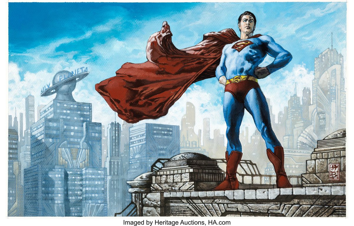 A beautiful Superman Returns piece by @SBianchiArt. #Superman #SupermanReturns #ComicBookArt #ComicArt #Art #BrandonRouth