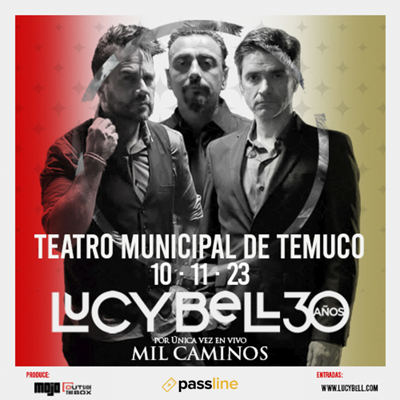 Querido #temuco 
Estamos felices de invitarlos el próximo 10 de noviembre a nuestro regreso al Teatro Municipal después de muchos años. 
Las entradas y toda la información la pueden encontrar en lucybell.com 

#lucybell30años #milcaminostour #temuco