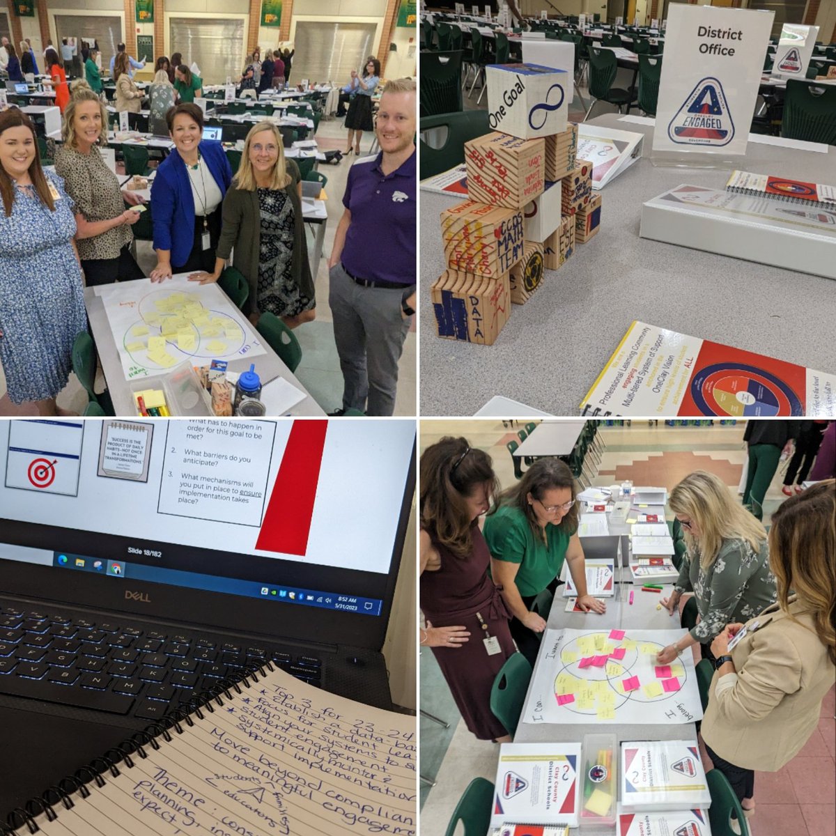 robin_bossinger's tweet photo. Kicking off the 2023-2024 school year the day after we closed 22-23. Love having Summer Leadership right away so I can intentionally plan around the priorities during the summer. #OneClay #engagement https://t.co/pLraFrFGd8