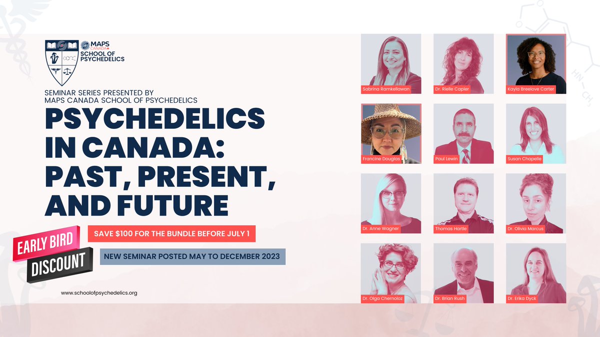 MAPSCanada's tweet image. 🌉 Bridge the gap between ancestral knowledge and modern science with our online seminars on #psychedelics. Enroll in the @MAPSCanada School of Psychedelics Seminar Series today to benefit from the early bird discount. #Ancestralknowledge mapscanada.org/school-of-psyc…