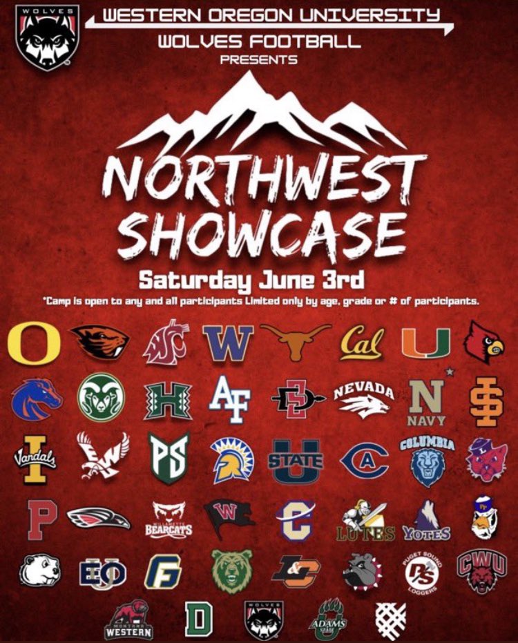 I will be attending <a href="/THENWSHOWCASE/">Northwest Showcase</a> <a href="/AndrewNemec/">Andrew Nemec</a> <a href="/PrepRedzoneOR/">Prep Redzone Oregon</a> <a href="/NewbergFootball/">NHS Tigers Football</a> <a href="/EOU_football/">CC</a>