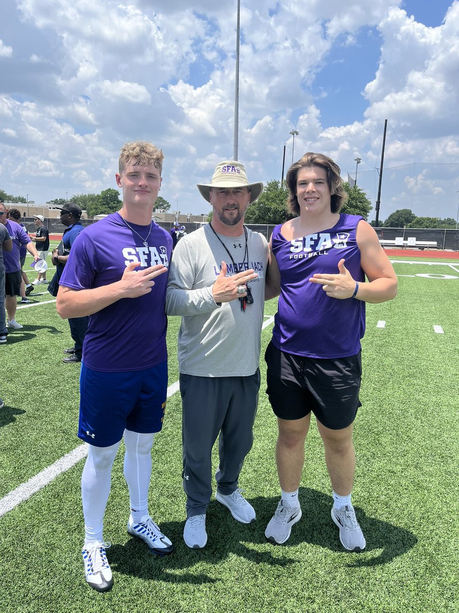 @brock_football had a great day @SFA_Football camp. The first 2 Offensive 2024 Offers went out to @BrockfromBrock and I. @coach_mullinnix @CoachN_4Christ @TheMerretts