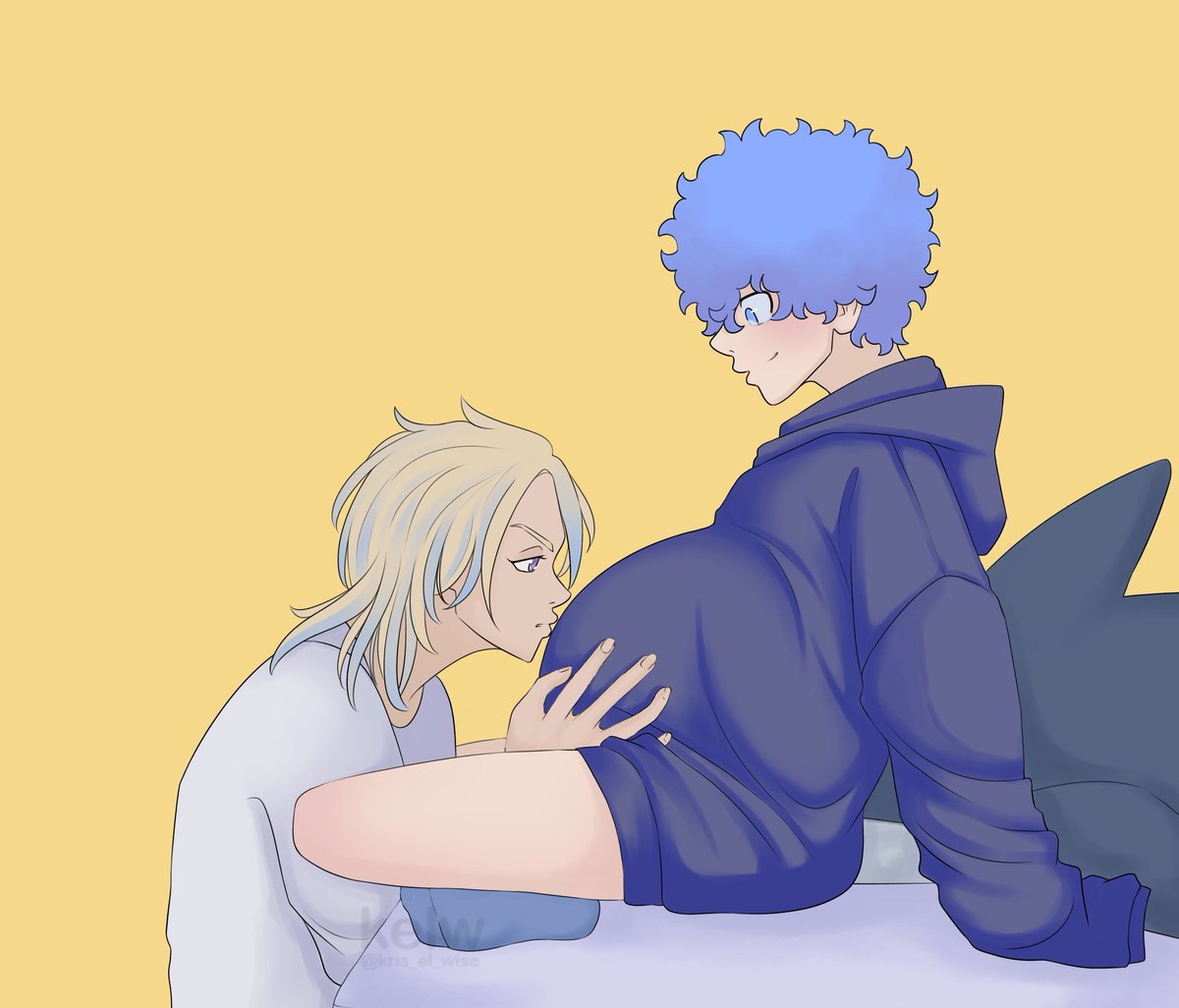 kris_el_wise's tweet photo. Day 3 - Kiss/Omegaverse
this is the first time i draw someone pregnant... so weird😵‍💫
#RinAngryWeek
 #rinsouya #rindouangry #rindouhaitani #souyakawata https://t.co/Q3mfXVSriG