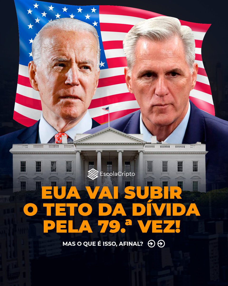 EscolaCripto's tweet photo. Estados Unidos decide aumentar o teto da dívida pela 79.ª vez! https://t.co/pKw2MZhqS8