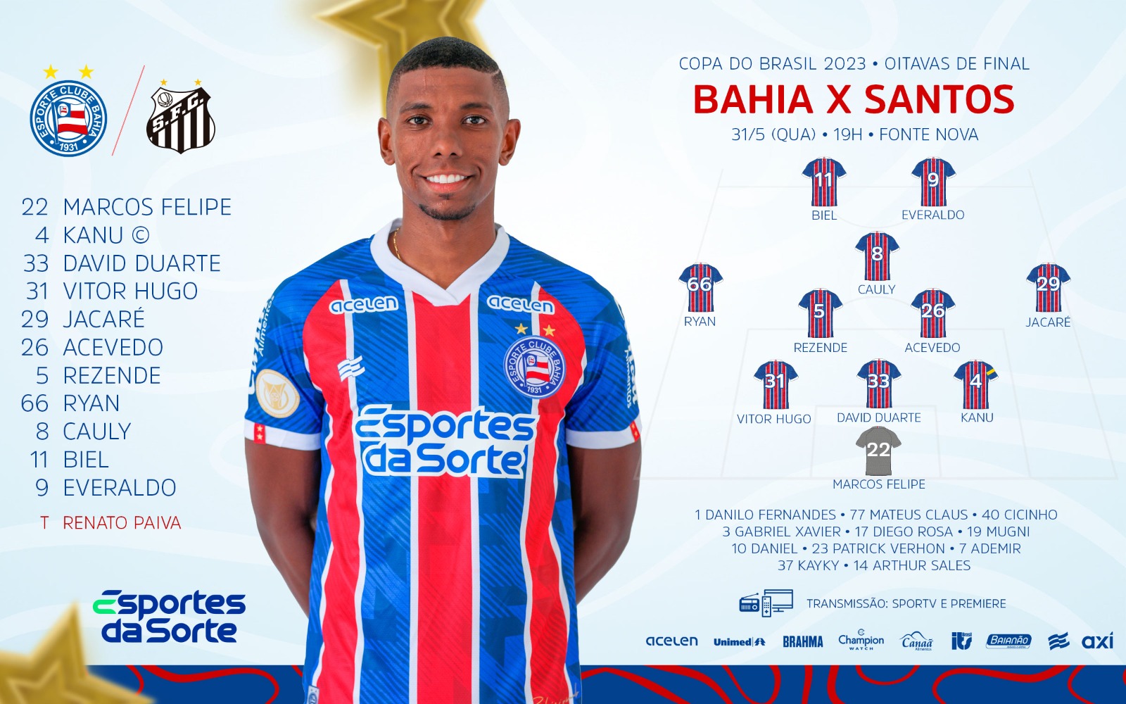 Esporte Clube Bahia on X: 📝 Esquadrão definido! #BBMP #BahiaÉOMundo  #BrocaiPorNós  / X