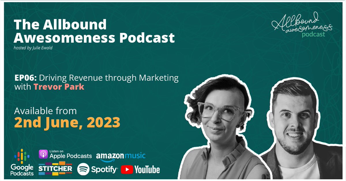 julieewald's tweet photo. On this week's episode of Allbound Awesomeness, @IamTrevorPark , VP of @rentdynamics , joins us to discuss marketing strategy awesomeness! 

Stay tuned for the episode. In the meantime, check out our previous episodes!  #Podcast #marketingpodcast #podcasters https://t.co/jvGQZ2zAII