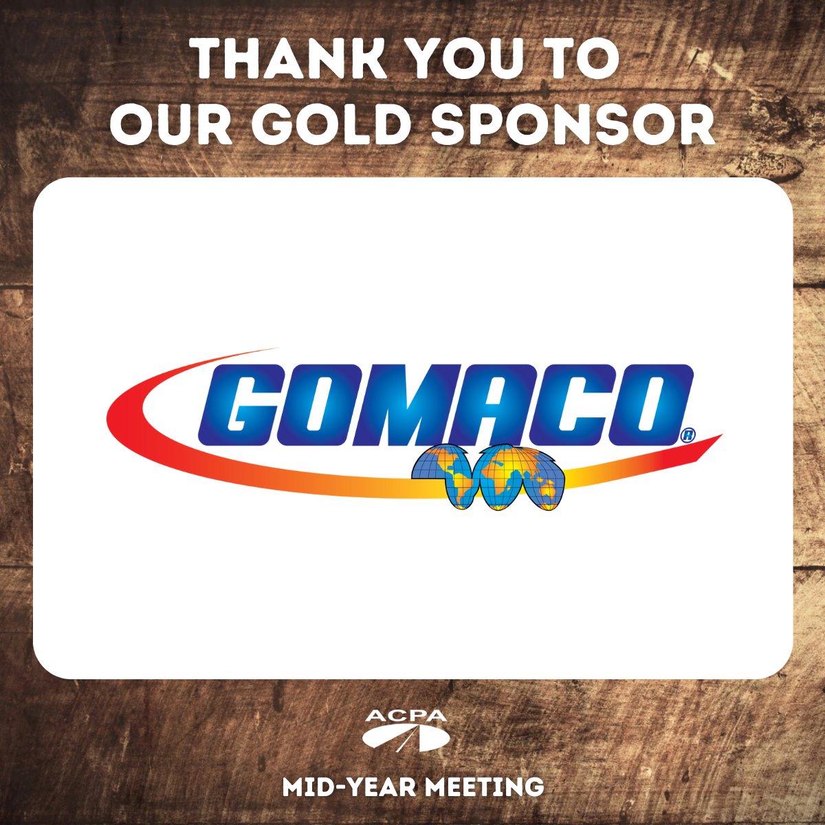 Thank you to GOMACO for being a 2023 Gold Program Sponsor for the Mid-Year Meeting! #ACPAMidYear #concretepavement