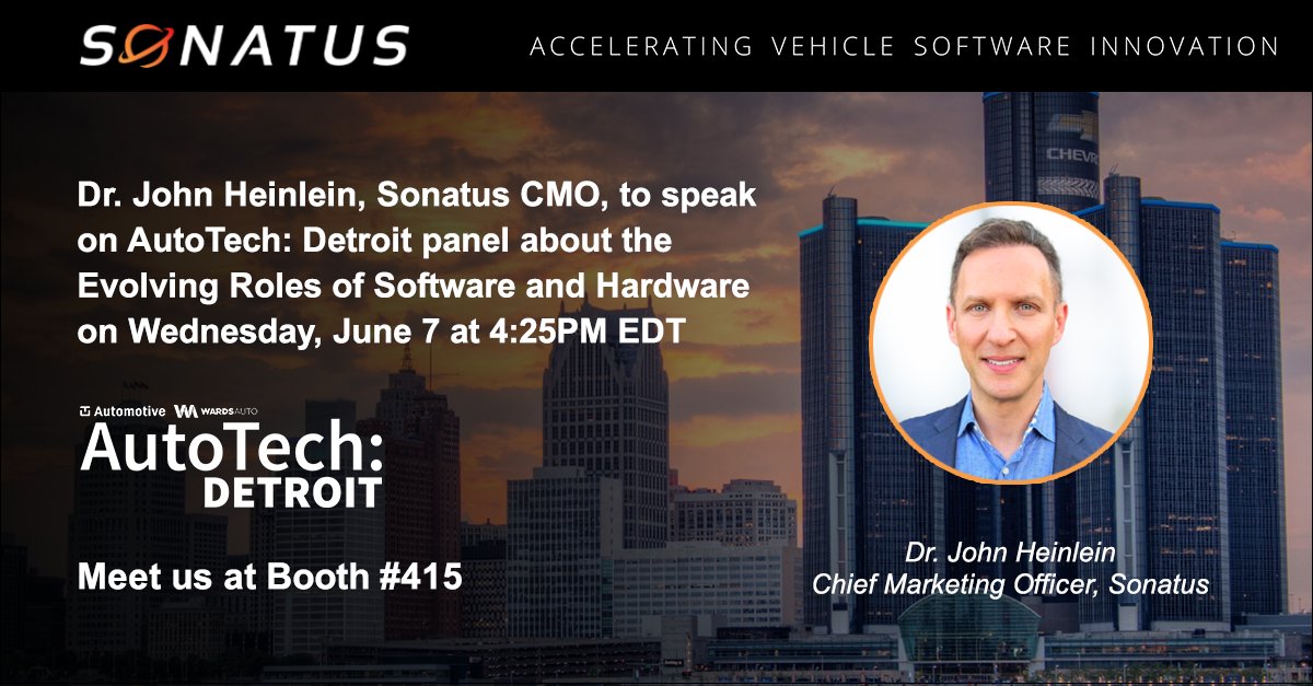 We're counting down the days to #AutoTechDetroit!

Join the panel 'Designing for Differentiation: The Evolving Roles of Software and Hardware' on 6/7 to hear from our CMO @JohnHeinlein and leaders at Cognizant, The Linux Foundation, Tata Elxsi, & ZF Group
hubs.ly/Q01RQb5V0