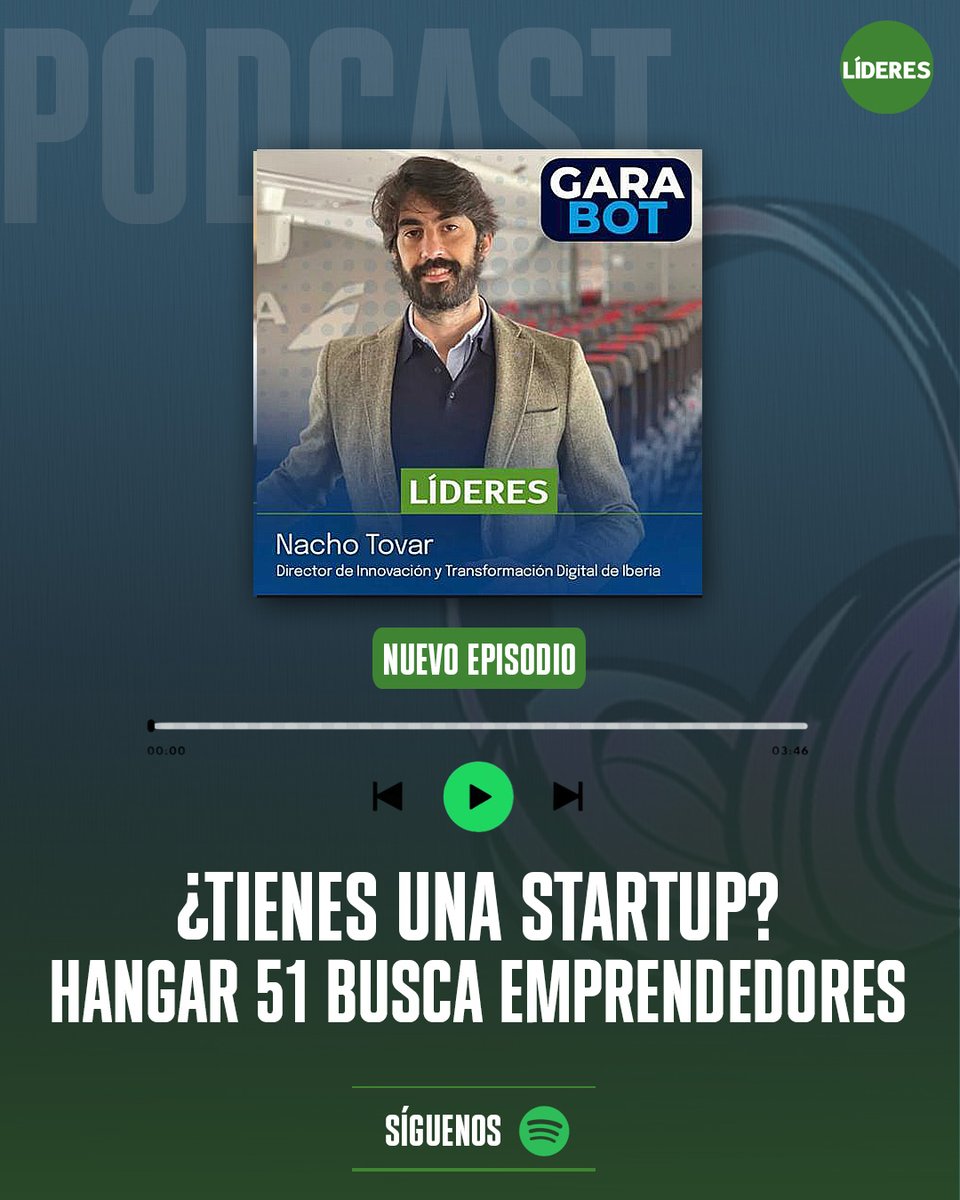 “Buscamos #emprendedores con ganas de cambiar las cosas en cualquier ámbito“. En este nuevo #pódcast, Nacho Tovar de <a href="/Iberia/">Iberia</a> cuenta sobre el proyecto #Hangar51 » bit.ly/41O9d1t