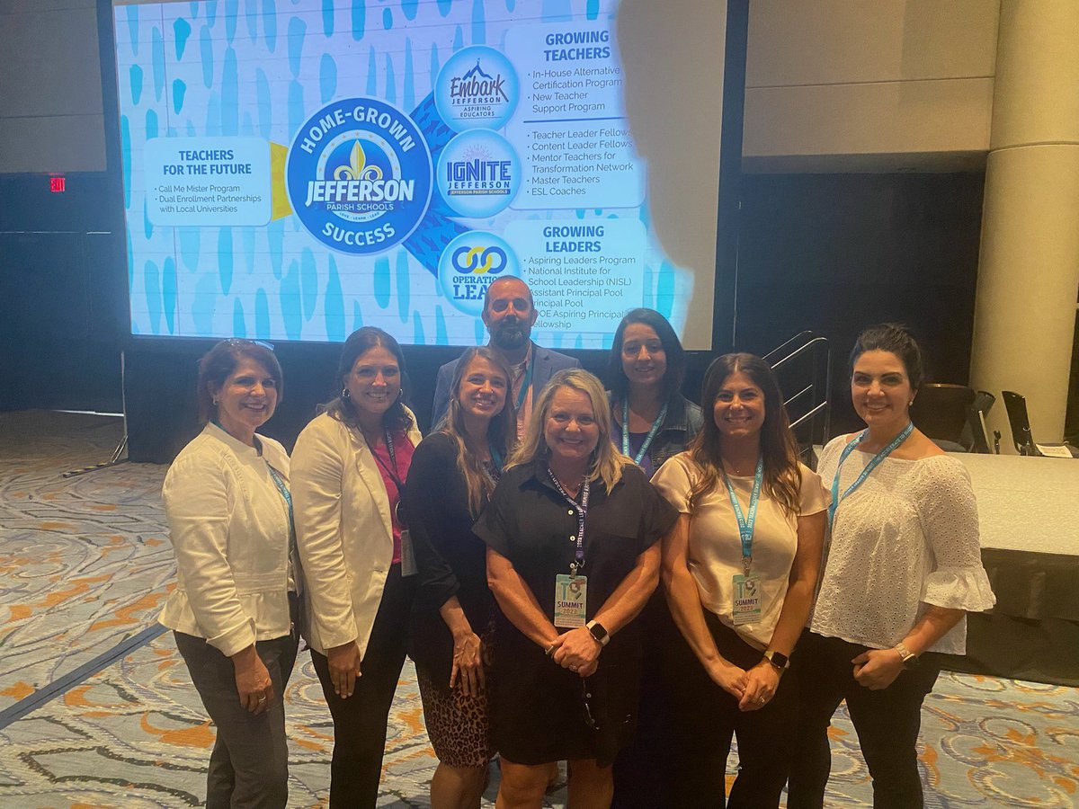 JPschools's tweet photo. “Leadership is a passion, not a position.” @LauraRoussel13 and @JasonJbeber discuss ways #JPSchools is using an intentional, strategic, and cohesive approach to building our leadership pipeline at the @La_Believes Teacher Leader Summit. https://t.co/9fS7YlAlfJ