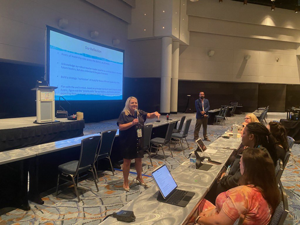 JPschools's tweet photo. “Leadership is a passion, not a position.” @LauraRoussel13 and @JasonJbeber discuss ways #JPSchools is using an intentional, strategic, and cohesive approach to building our leadership pipeline at the @La_Believes Teacher Leader Summit. https://t.co/9fS7YlAlfJ