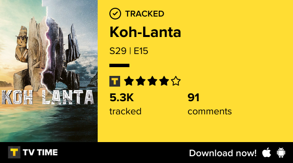 Caroperle24's tweet photo. Je viens de regarder l'épisode S29 | E15 de Koh-Lanta ! #kohlanta  https://t.co/HNA1wCEES3 #tvtime https://t.co/DykwDaVwNb