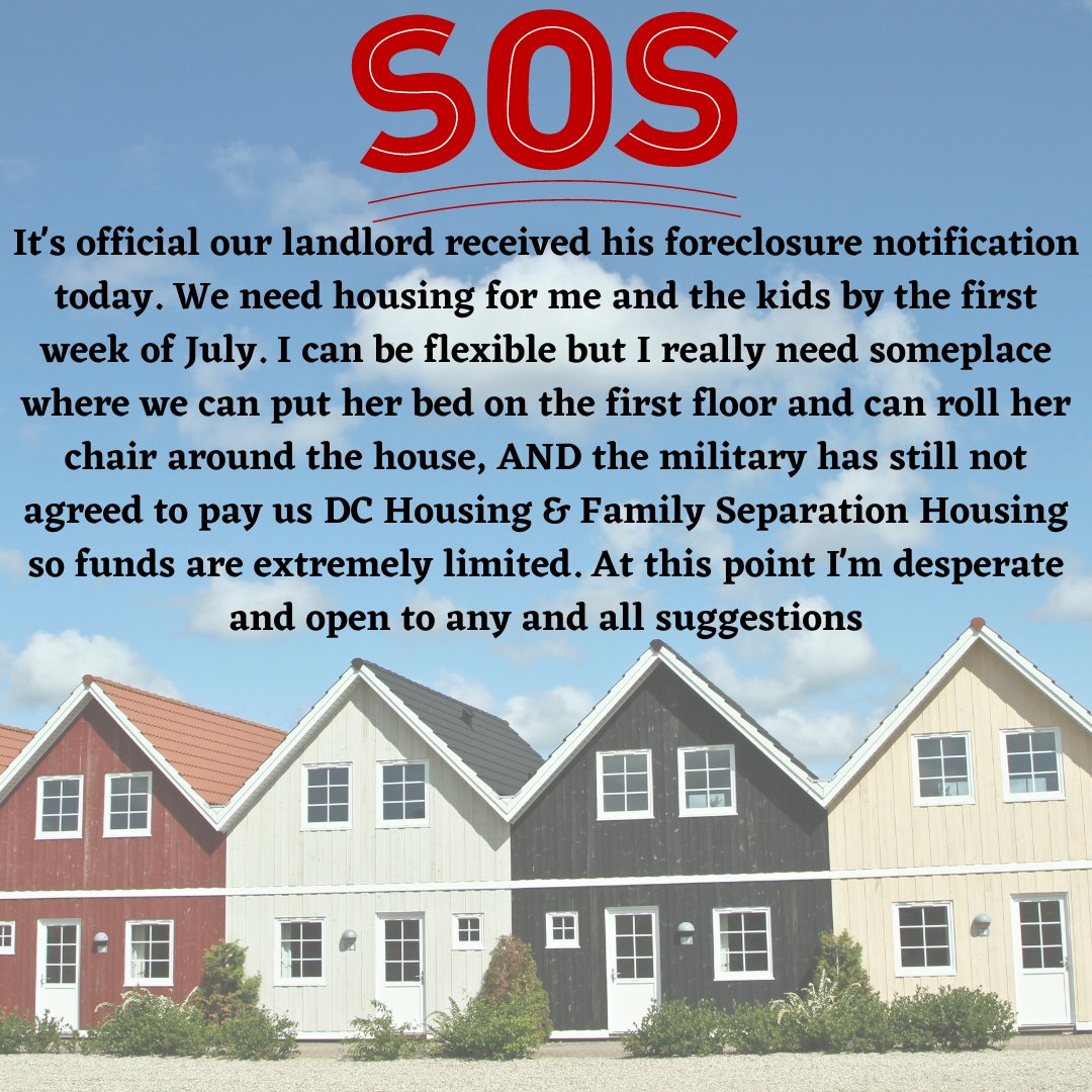 Send HELP! In all honestly, we've been trying to work with the <a href="/USArmy/">U.S. Army</a>. My husband is going to school for a year in El Paso, and medical care is not available for our daughter. We can not move with him, but they also won't guarantee us that we get to keep DC BAH, and they refuse