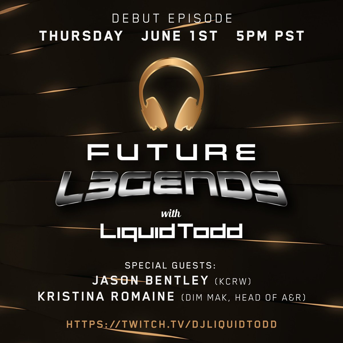 Debut episode of Future L3GENDS where my all-star panel will listen to your songs and tell you what they need is Thurs, June 1st at 5pmPST/8pmEST. Submit your songs: twitch.tv/djliquidtodd