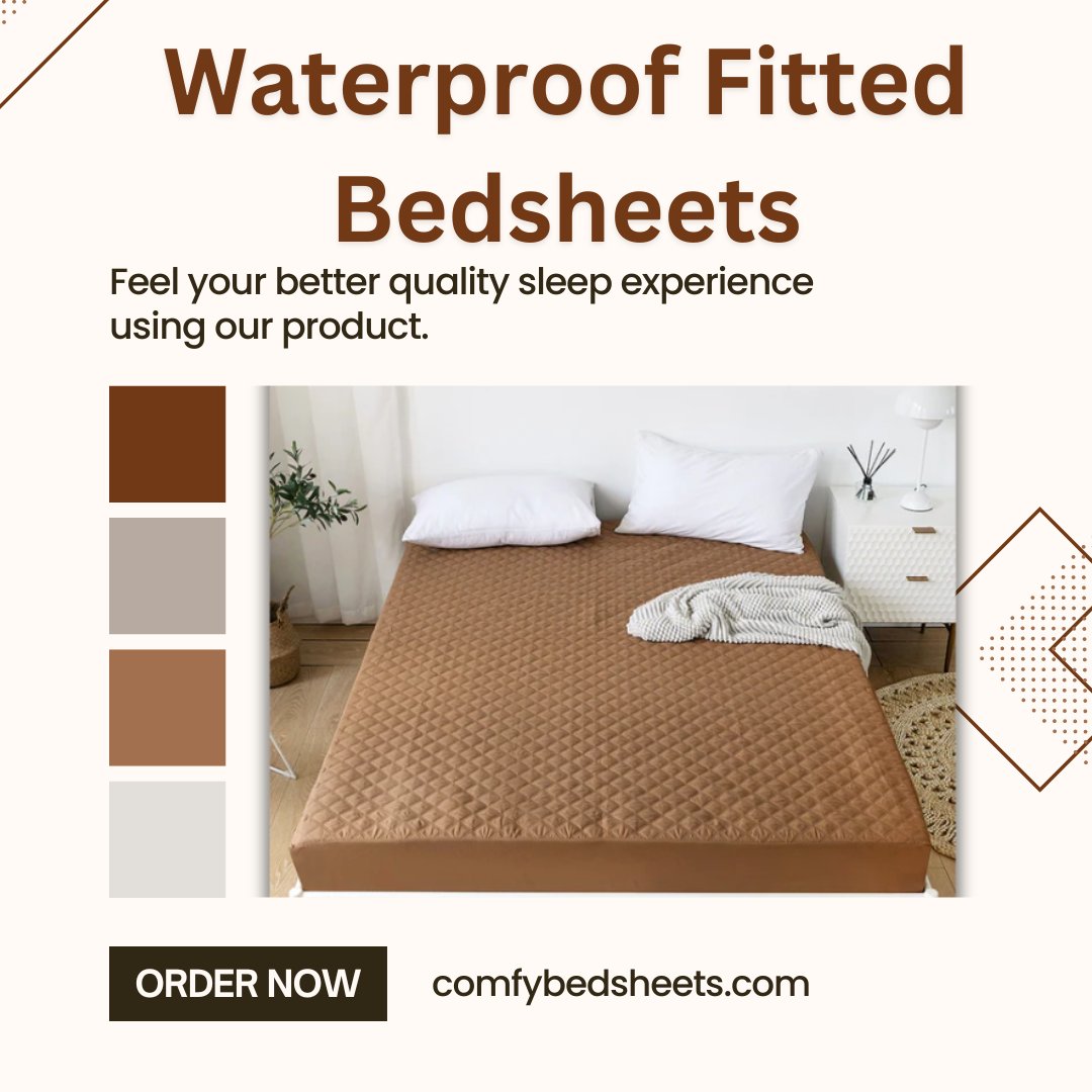 Comfybedsheet's tweet image. Upgrade your bedding with our Waterproof Fitted Bedsheets! 💦💤 

Shop Now: comfybedsheets.com/collections/be…

#beddingessentials #bedsheetupgrade #sleepwell #waterproofbedsheets #mattressprotection #comfortablebedding #practicality #bedroomdecor #restfulsleep #sleeppeacefully