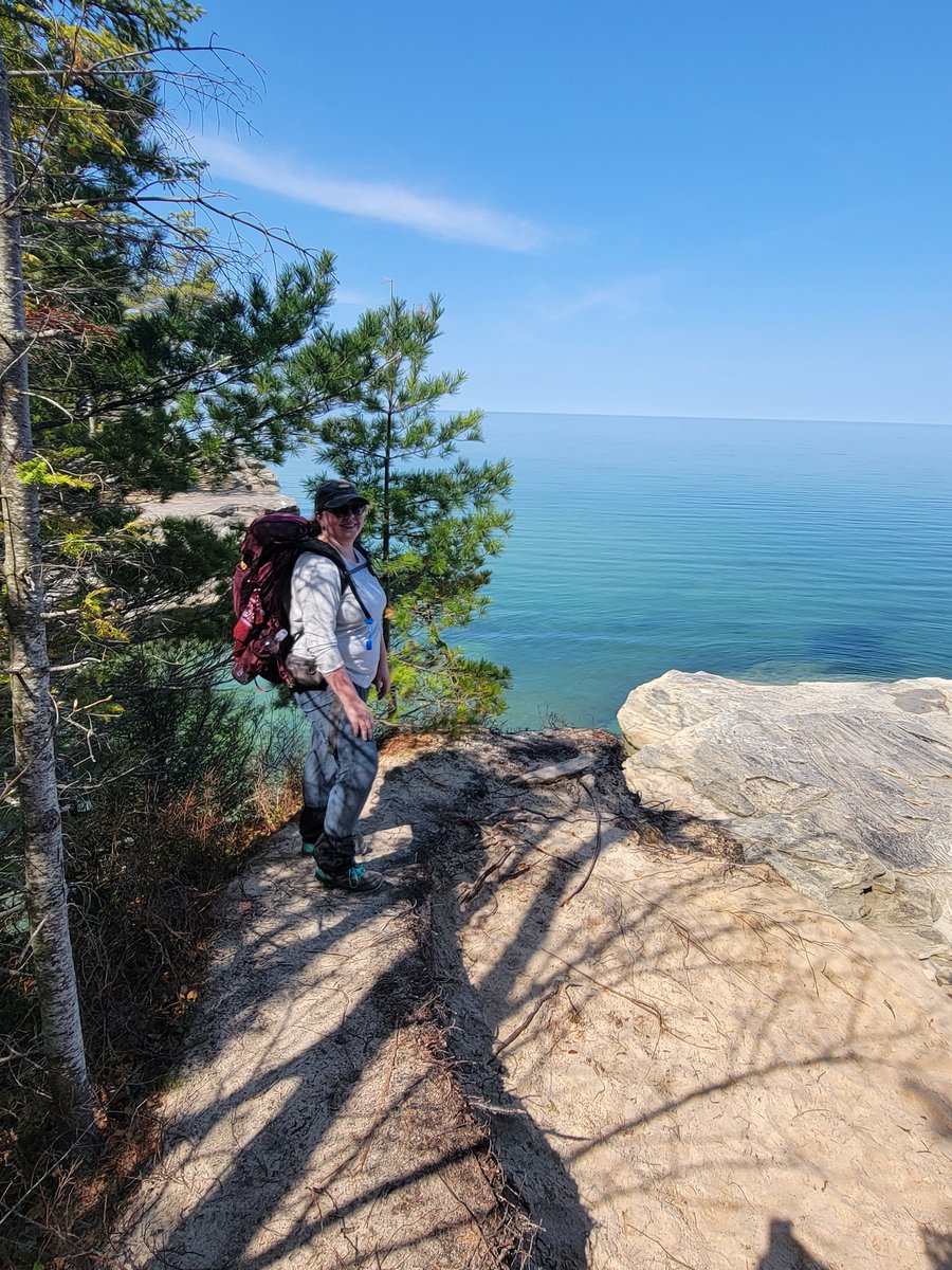 KelsiReads's tweet photo. a few weeks ago i went backpacking for the first time at pictured rocks national lakeshore and it was amazing except for the blisters on my toes https://t.co/nos1CbZRsg