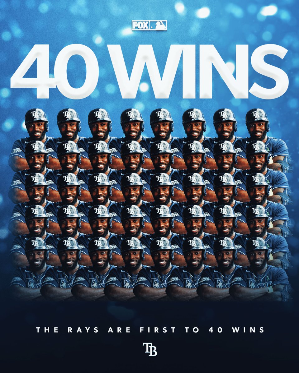 MLBONFOX's tweet image. The Rays are the first team to 40 wins! 🔥👏