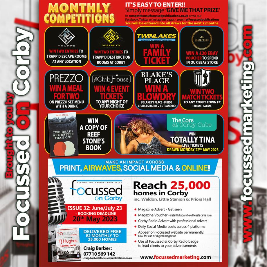 Focussedmag's tweet image. Focussed on Corby - Issue 31 (April/May 23) - OUT NOW with new vouchers for you to enjoy saving money with!

MAGAZINE DOWNLOAD / READ:
focussedpublications.co.uk/wp-content/upl…

#FocussedonCorby #LoveCorby #CommunityMag...