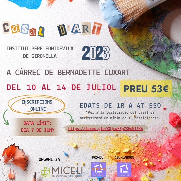 Ampainstperefon's tweet photo. Activitats d'estiu a l'@perefontdevila , t'hi apuntes ?
Miceli Lleure https://t.co/T6jT1VsppK