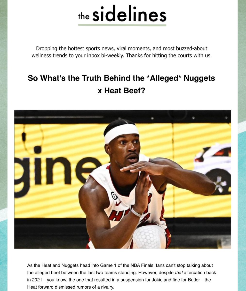 thesidelines_'s tweet photo. Newsletter just dropped! Did you check your inbox?? #newsletter #sports #news #NBA https://t.co/KuGfBSnuJ9