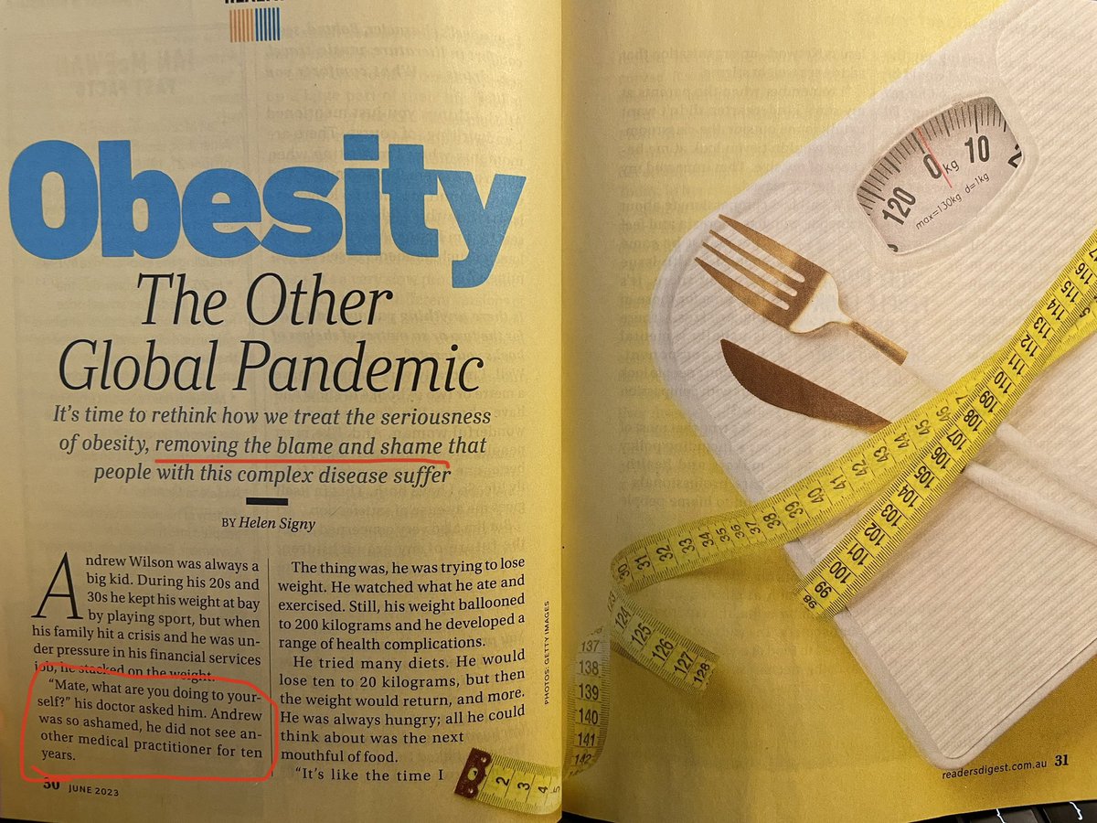 janespeight's tweet photo. Congrats @janemartinFHA @FHAllianceAU on being quoted in this @readersdigest article highlighting #weightstigma &amp; it’s detrimental impact on help seeking, healthcare &amp; health etc https://t.co/4nTj0deUyu