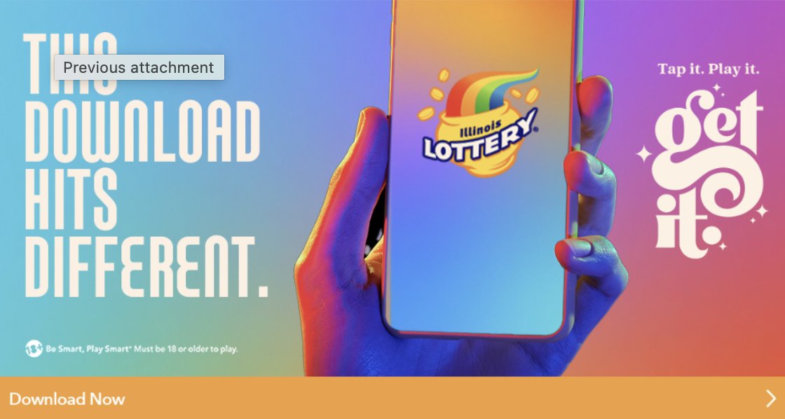 Chicago have you heard? You can get the Illinois Lottery RIGHT on your phone! No lines, no wait, just Tap it. Play it. GET IT. Download the <a href="/IllinoisLottery/">Illinois Lottery</a>
app on your phone today!
Download HERE-&gt;illinoislottery.com/useful-informa…
