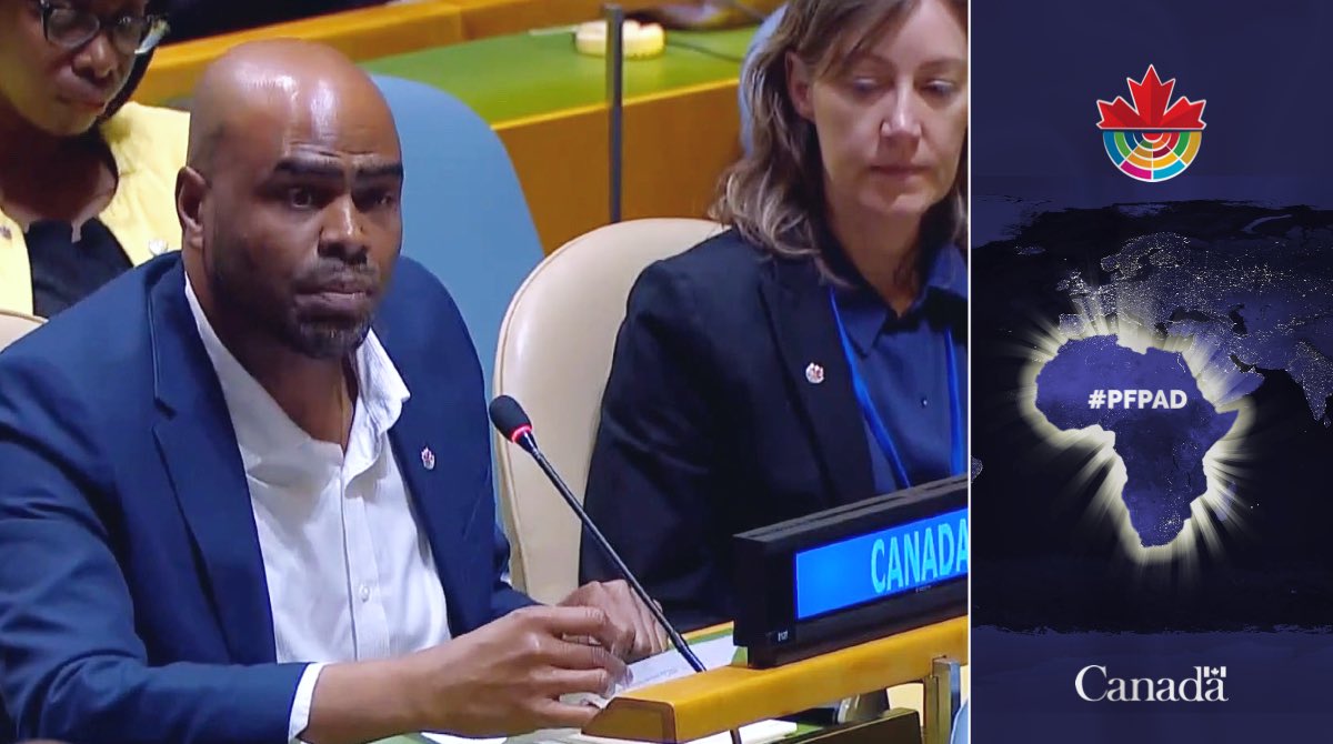 CanadaONU's tweet image. Andrew Brown, SMD pour @EDSC_GC prend la parole lors de la 1re réunion de l'Instance sur les personnes d'ascendance africaine à #NYC.

Le #PFPAD est une plateforme pour améliorer la sécurité, la qualité de vie et les moyens de subsistance des personnes d'ascendance africaine.