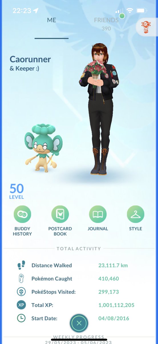 Caorunner's tweet photo. Today I hit 1bn xp! And overshot the screenshot 😅#NotClean 
This is for you @jewulles1 I miss you 😘 https://t.co/oV4xxyE3bw