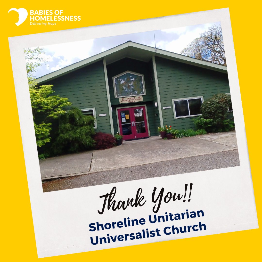 Shoreline Unitarian Universalist Church recently invited our Executive Director, Katie Forrest, to visit and share about the work we do. The congregation donated that week's contributions to Babies of Homelessness. We are so grateful for the opportunity and for their generosity!