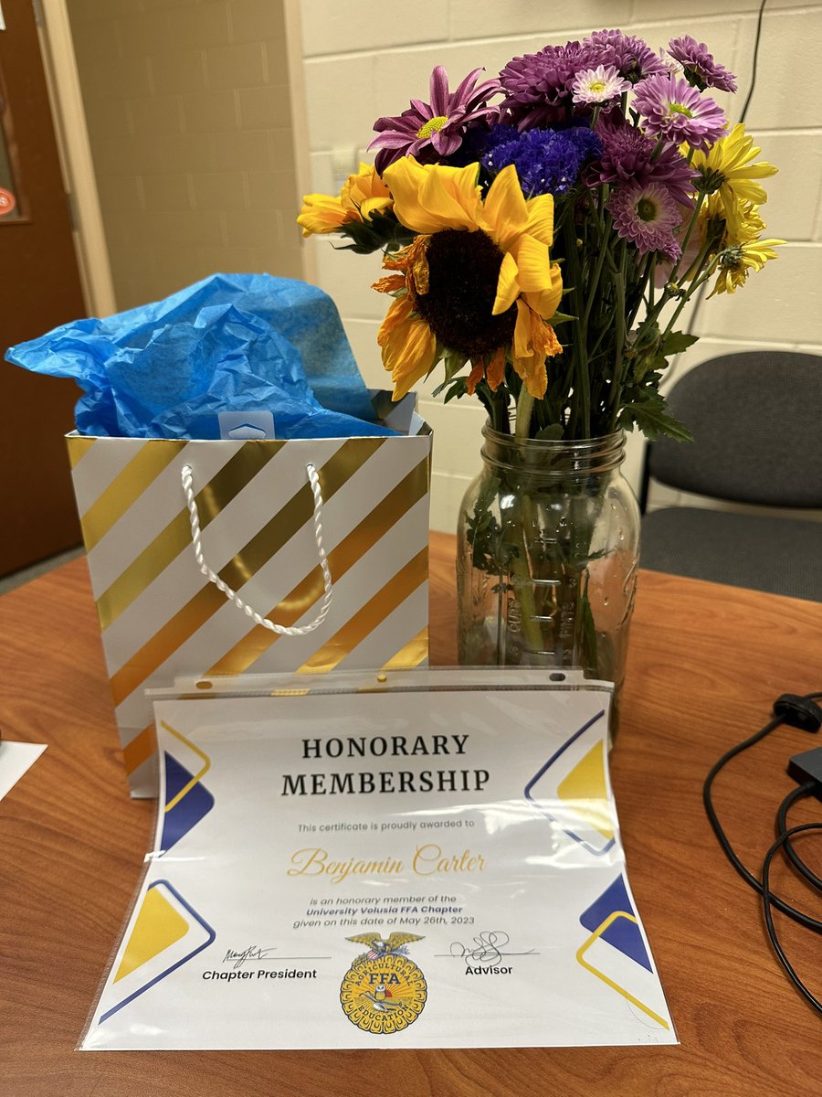 Thanks UHS FFA for the Honorary Membership to our program! I’m looking forward to planting the seeds of growth with our program! #FFA