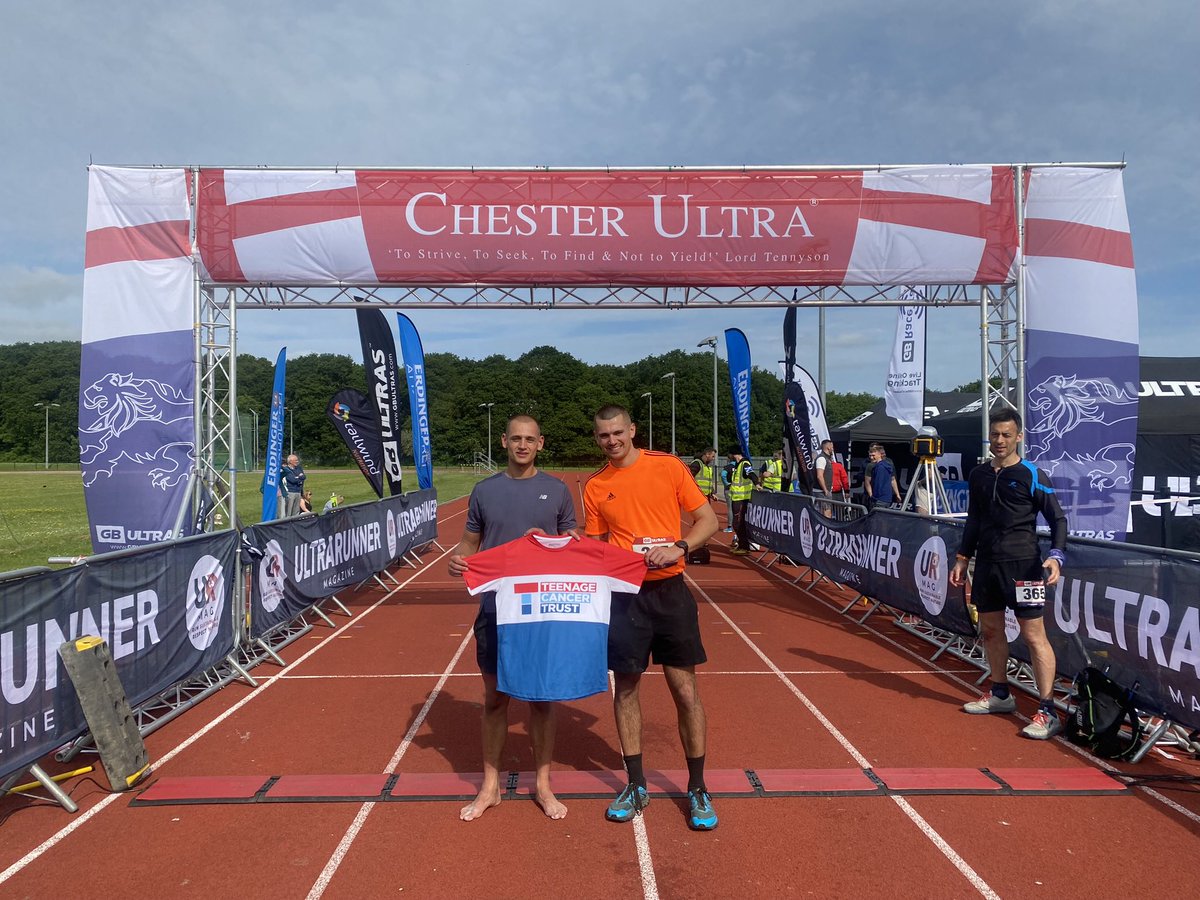 Trackieslad's tweet photo. 108 mile run in memory of my best friend in his mum for teenage cancer trust with my tank of a brother. 
https://t.co/IkkiPIiVGj https://t.co/uQmcq10a8e