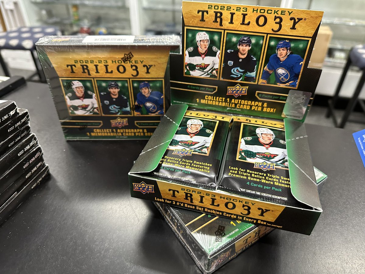 Now in stock @surfcitycards #upperdeck #trilogy #nhl #hobbybox #hockeycards #twohits