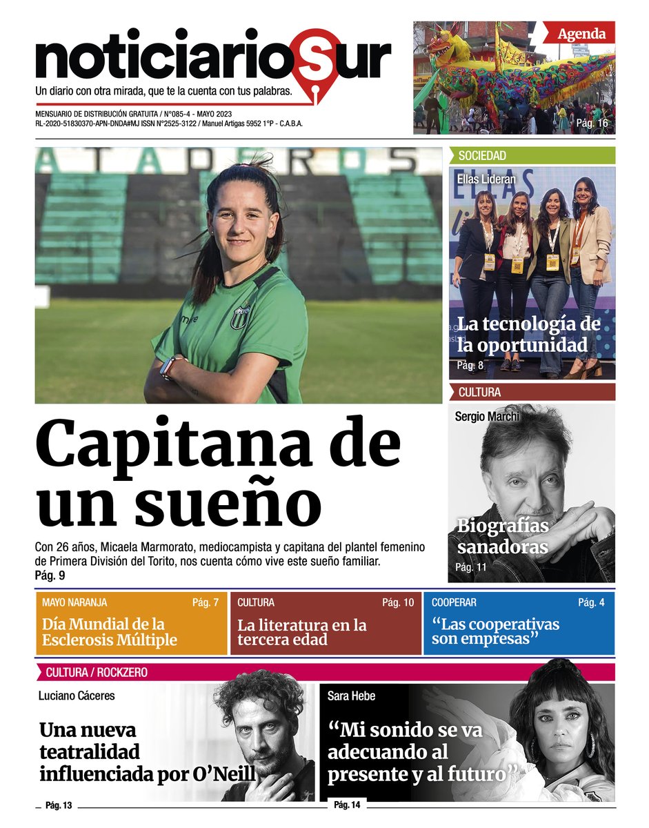 🗞️ Salió n.° de #MAYO ‼️
#NuevaChicago⚽ Mica Marmorato: capitana de un sueño
📣 Se realizó el Foro #EllasLideran
📗 <a href="/marchisergio/">Sergio Marchi</a> y sus #biografías sanadoras
#RockZero⚡ <a href="/sarahebeok/">Sara Hebe</a>  y <a href="/cianocaceres/">luciano caceres</a>🎭
<a href="/INCAA_Argentina/">INCAA</a> #CineNacional🎞️
📅 #Agenda y más❕
👉🏼 bit.ly/3KebYQX