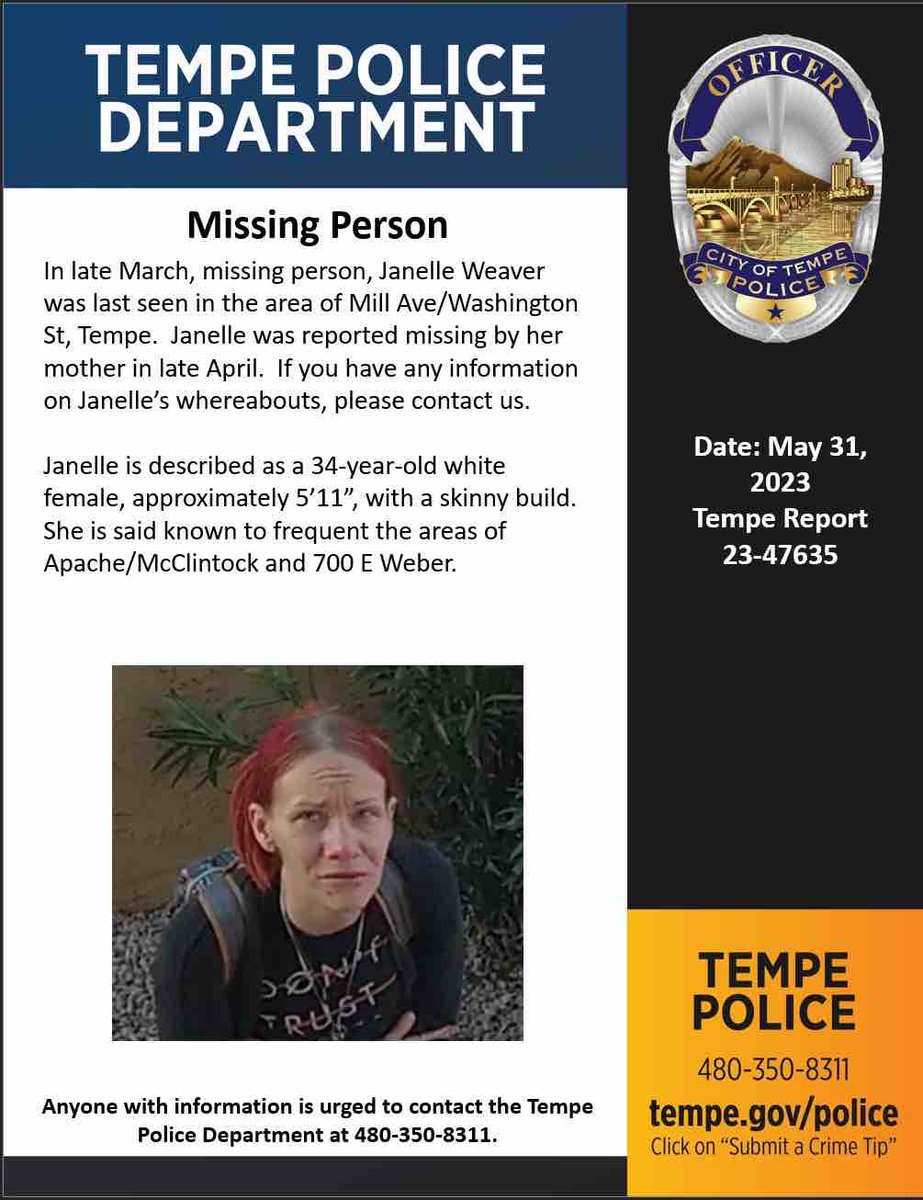 TempePolice's tweet photo. Seeking the public’s assistance.
If you have any information, please reach out to the Tempe Police Department. 
480-350-8311 https://t.co/0va0b3Wtxd