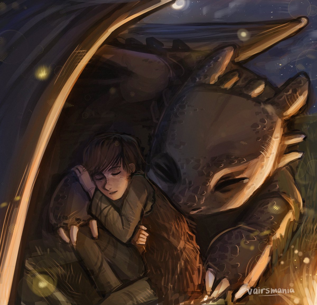 campfire snoozes #HTTYD #toothless #hiccup