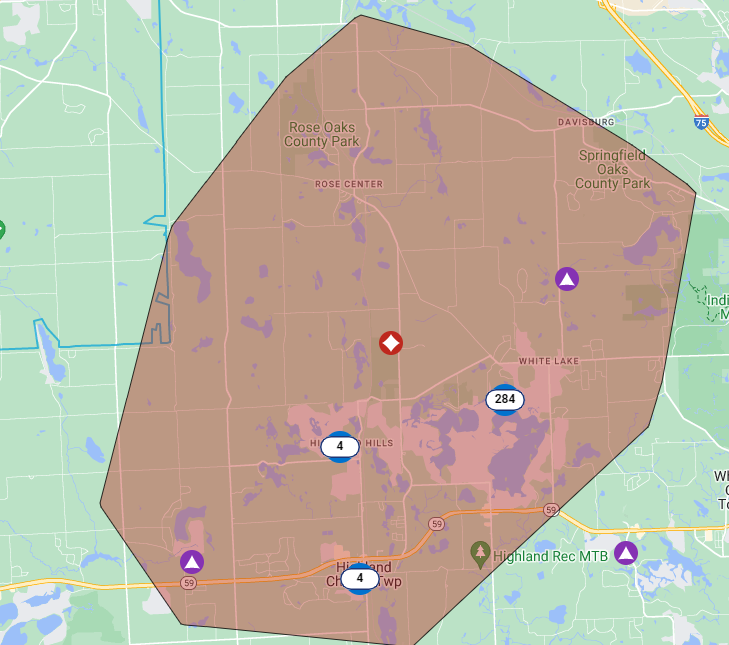 WWJTraffic on Twitter "This power outage on the DTE_Energy map means