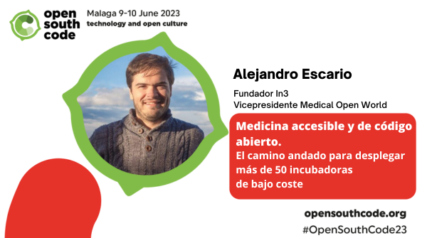 💊💉No faltes a tu cita con Alejandro Escario (<a href="/aescariom/">Alejandro Escario</a>). Estará en la #OpenSouthCode23 hablando de "Medicina accesible y de código abierto". Alejandro es fundador de In3 y vicepresidente Medical Open World. 
opensouthcode.org/conferences/op…