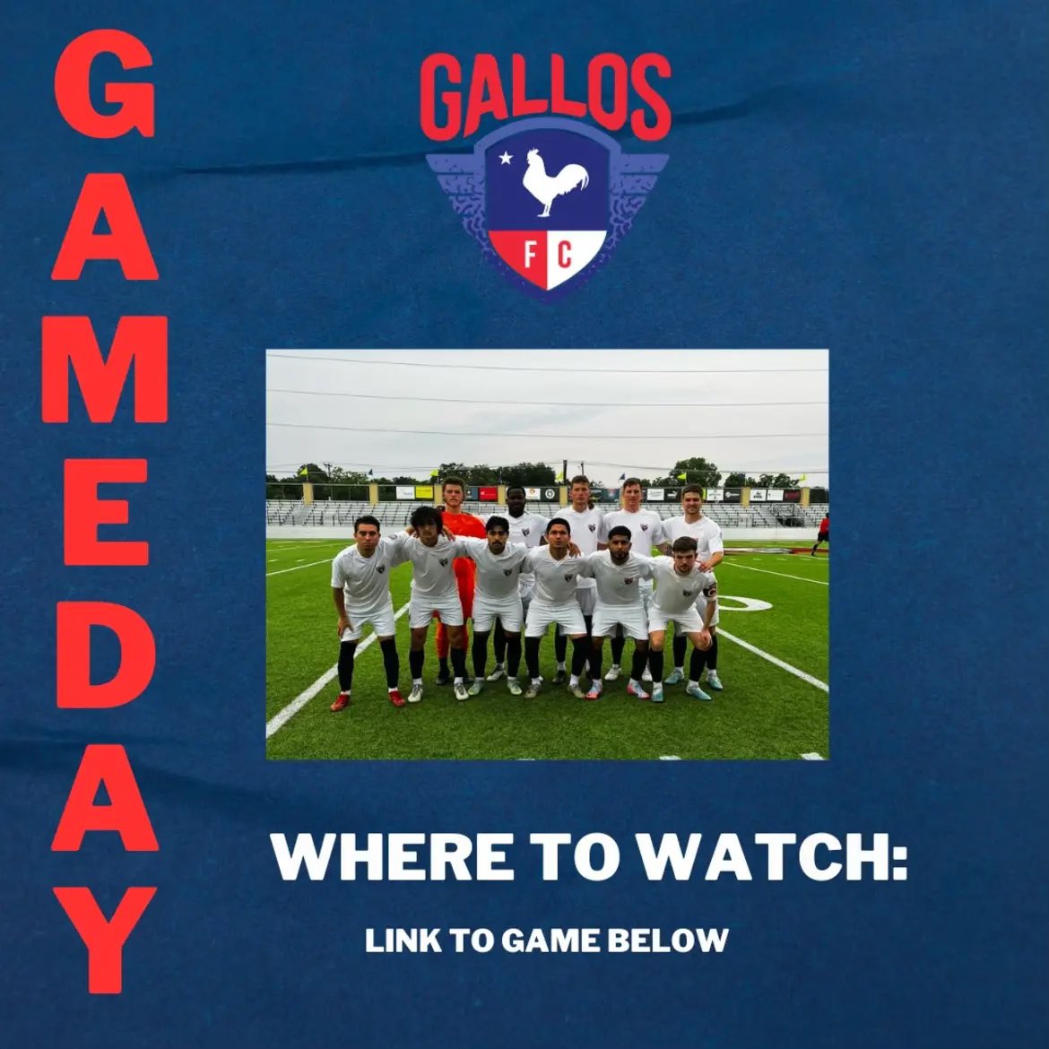 gallosfctx's tweet photo. Your Gallos FC hit the road to take on the Corinthians FC of San Antonio. Be sure to watch your Gallos FC fight for the road win. 

The game stream can be found here and in our bio: https://t.co/M6Ier0rXQw

#VamosGallos⚽️🐓
#GallosFC #LosGallos #NPSL https://t.co/84aWplEoSG