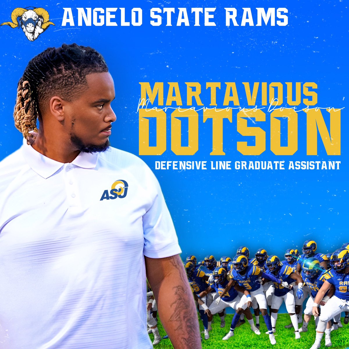 Thank you seguin nation and <a href="/coachjoegordon/">The Official Teammate of Today's Student Athlete</a> for giving me my first opportunity to be apart of Seguin High School this pass school year. I am beyond blessed to announce that I have accepted the Defensive line (GA) job at San Angelo State University. Thank you @ASURamFootball