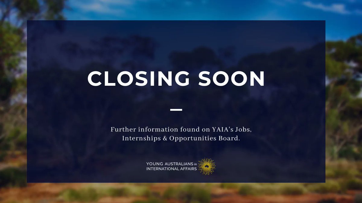 YoungAustIntAff's tweet photo. Last call for jobs, internships, and opportunities closing soon! ⏰ 

Be an intern in Geneva, a delegate in Bangkok, or part of the Youth Assembly in New York. Don't miss out and apply now! 🚀 

See more on our website! https://t.co/yheFMEdrdN
