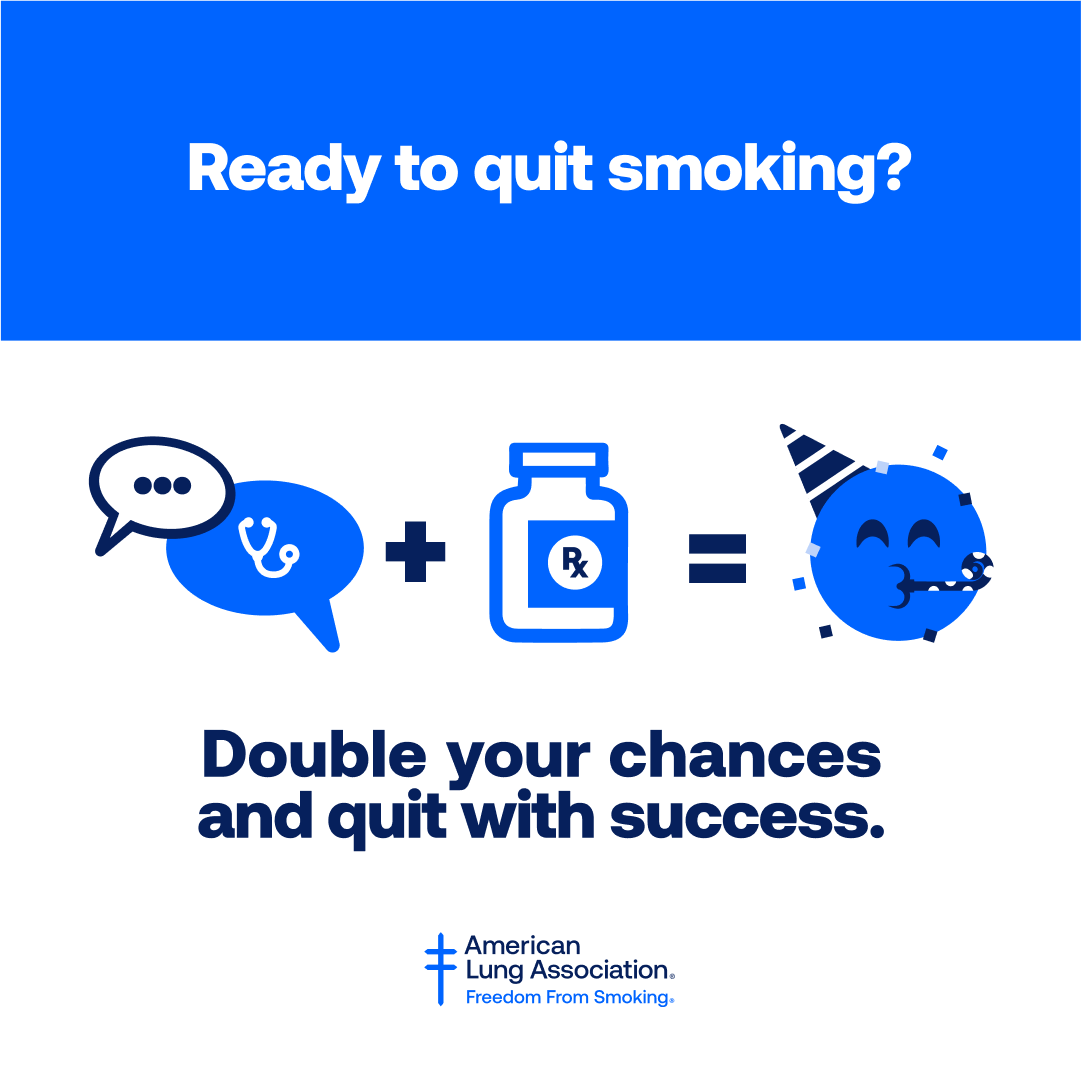 LungAssociation's tweet photo. Ready to quit smoking or using tobacco? Our #FreedomFromSmoking® program can help. Here are some tips to get you started: create a quit plan, consider behavioral counseling, use cessation medication, and stay motivated. Learn more https://t.co/mD6qExAX6l https://t.co/kxglacxyVm