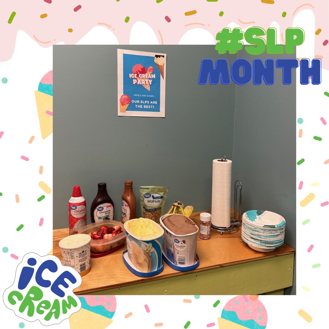 #BetterSpeechandHearingMonth

Our Murfreesboro's Goose Commitee celebrated our speech-language pathologists with an ice cream party! 🍦🍨
We are so thankful to have such a fantastic SLP team!