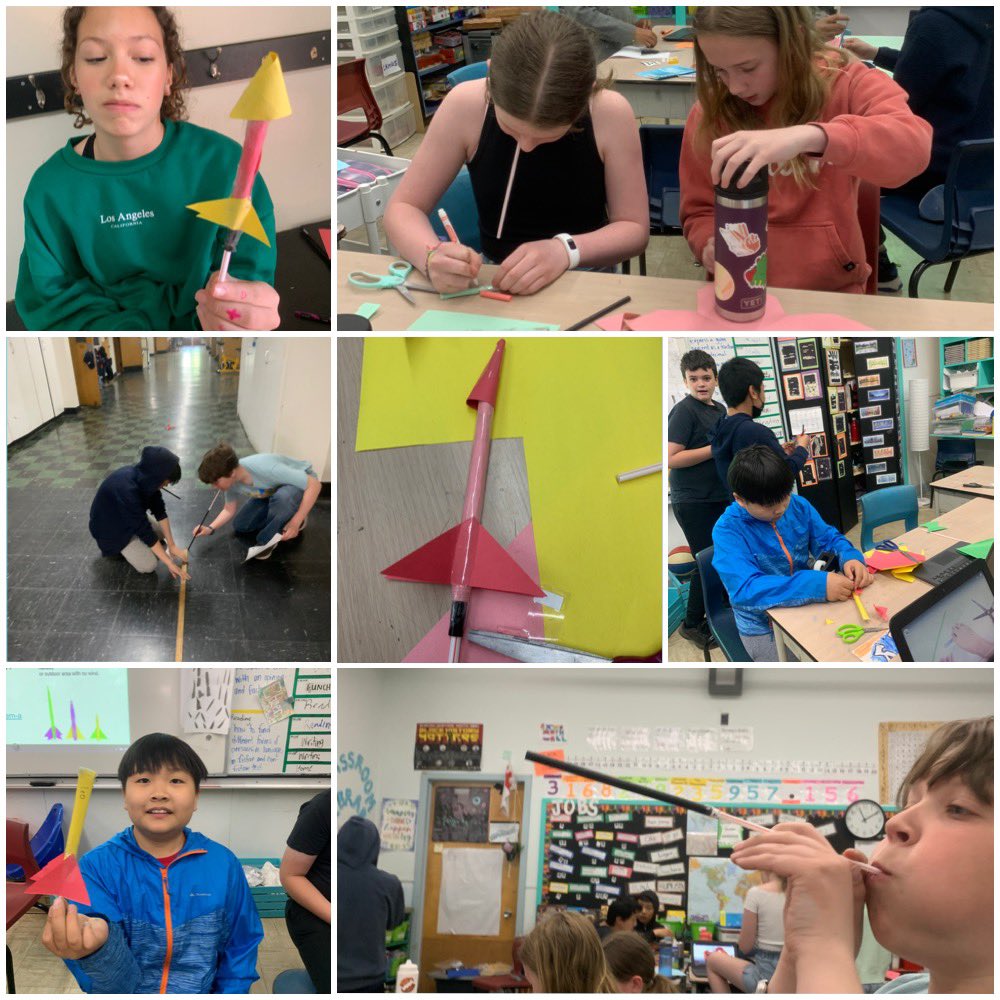myette_rachael's tweet photo. STEAM CHALLENGE! Grade 6 built rockets. Students launched their rockets by blowing through a straw and then measuring the distance. Some made changes to their design for a greater distance. @WmountElem @StemTaught #flightunit #rocket https://t.co/CJsgB9Aj0A