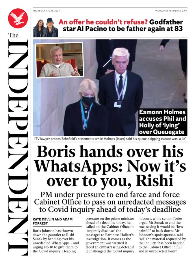 .
Rishi Sunak, all Boris Johnson's WhatsApps must be handed over to the #CovidInquiry.

Under the tory government, the UK had the highest number of covid deaths in Europe - over 200,000.

We cannot have a cover up! 

#R4Today #BBCBreakfast #GMB #kayburley #bbcqt #ToriesOut329
.