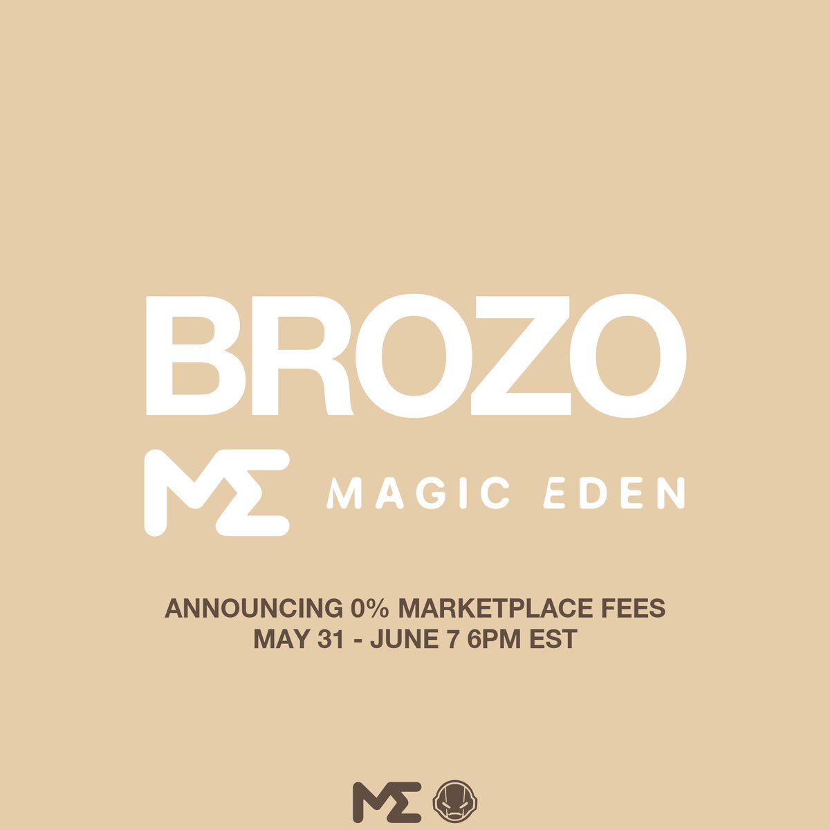 Magic Eden is Brozo's official preferred NFT marketplace

Get over there and secure your Brozo Ordinal WL spot by purchasing a Brozo on @MEonPolygon 

Announcing 0% marketplace fees until June 7 6pm EST

I AM MY BROZO AND MY BROZO IS ME 🔥